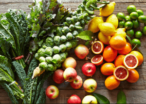 a group of fruits and vegetables on a wood surface Healthy Weight Loss Diets Stoulton