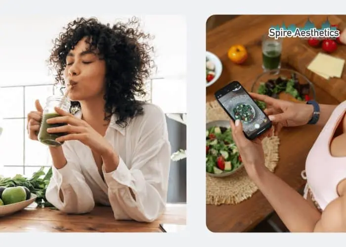 Image of woman looking into her diet and fat freezing Stoulton to improve her health